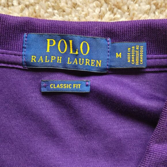Polo Ralph Lauren Shirt Mens Medium Classic Fit  Purple Soft Touch Flesh Pony - Picture 4 of 4